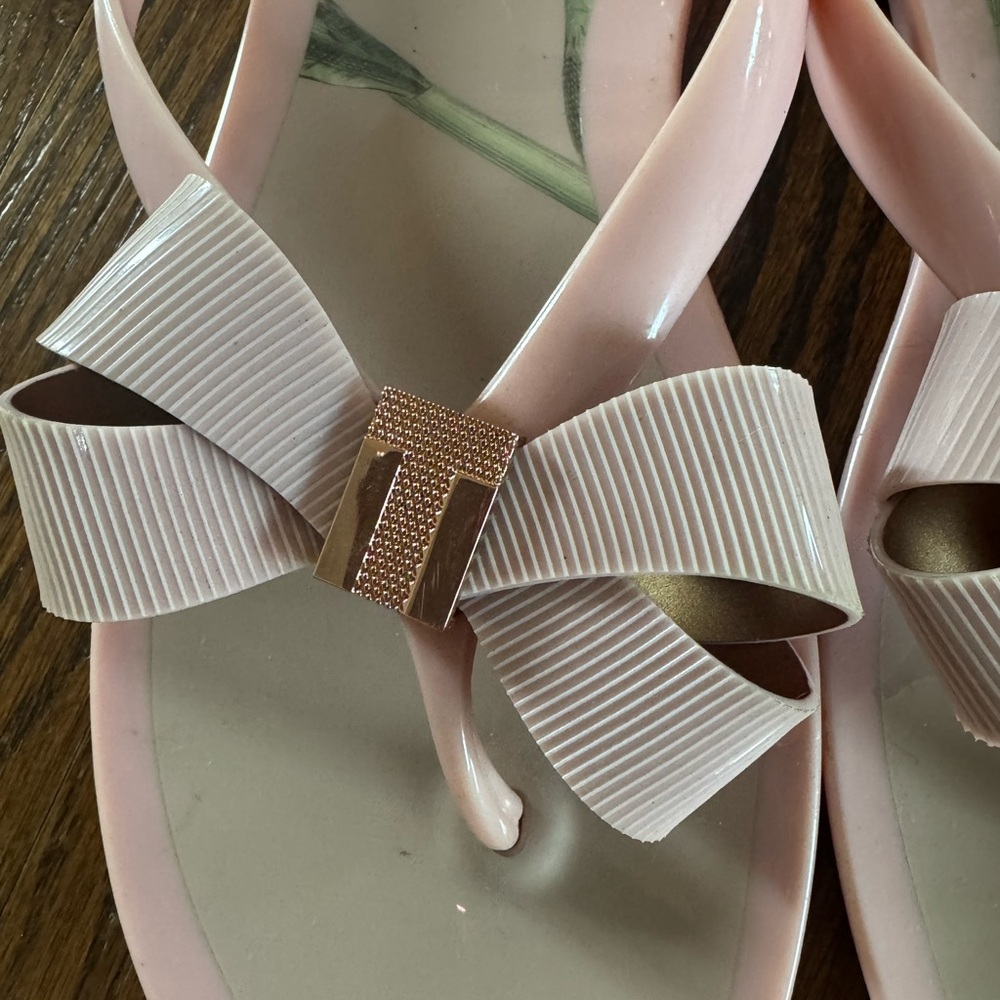 Pink Bow Jelly Thong Sandals Ted Baker